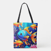 Tote Bag Imaginaire Poisson Conception de nage (Dos)