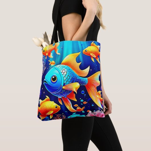 Tote Bag Imaginaire Poisson Conception de nage (De près)