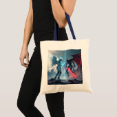 Tote Bag Imaginaire robot mignon démon combat (Devant (produit))