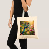 Tote Bag Imaginaire Turquoise à ailes vert (Devant (produit))
