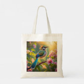 Tote Bag Imaginaire Turquoise à ailes vert (Dos)