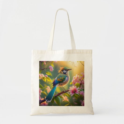 Tote Bag Imaginaire Turquoise à ailes vert (Devant)