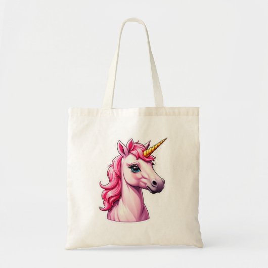 Tote Bag Imaginaire Unicorne rose (Devant)