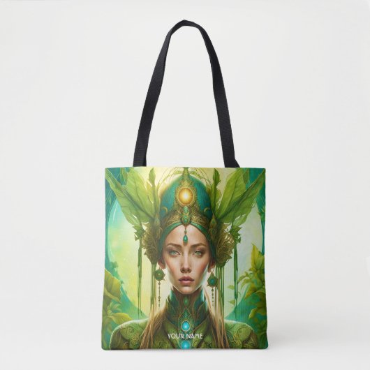 Tote Bag Imaginaire Vive Vert Vive Belle Fille (Devant)