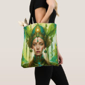 Tote Bag Imaginaire Vive Vert Vive Belle Fille (De près)