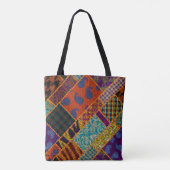 Tote Bag Imitation du motif de patchwork indien avec textur (Dos)
