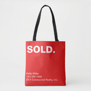 Tote Bag Immobilier Moderne Marketing VENDU Personnalisé