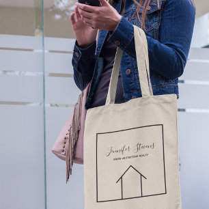 Tote Bag Immobilier Société Moderne Personnalisé Agent Immo