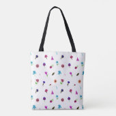 Tote Bag Impression à fleurs violettes et bleues, impressio (Dos)