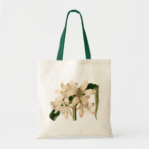 Tote Bag Impression botanique blanche Amaryllis