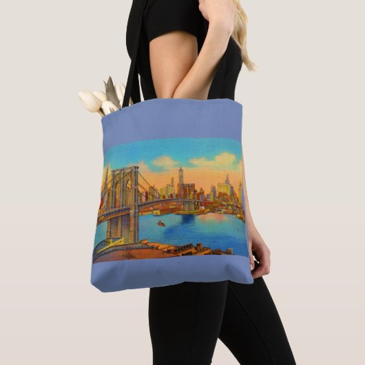Tote Bag impression Brooklyn Bridge (De près)