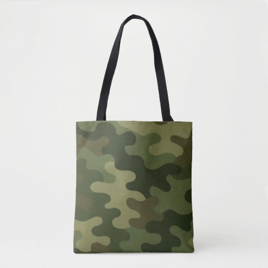 Tote Bag Impression camouflage classique, tons terreux vert (Devant)
