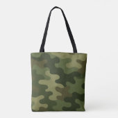 Tote Bag Impression camouflage classique, tons terreux vert (Dos)