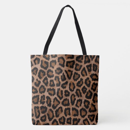 Tote Bag Impression classique de taches de léopard noir et  (Devant)