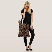 Tote Bag Impression classique de taches de léopard noir et  (Sur le modèle)