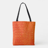 Tote Bag Impression cuir de crocodile orange (Dos)