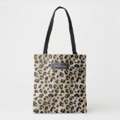Tote Bag Impression d'animal léopard avec fausse feuille no (Devant)