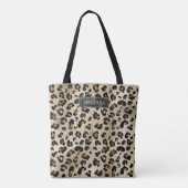 Tote Bag Impression d'animal léopard avec fausse feuille no (Dos)