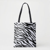 Tote Bag Impression d'animal zèbre noir et blanc  (Devant)