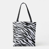 Tote Bag Impression d'animal zèbre noir et blanc  (Dos)