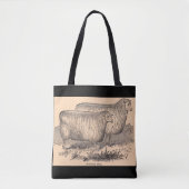 Tote Bag Impression de brebis Cotswold du 19e siècle (Devant)