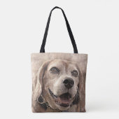 Tote Bag Impression de chien Abstrait (Dos)
