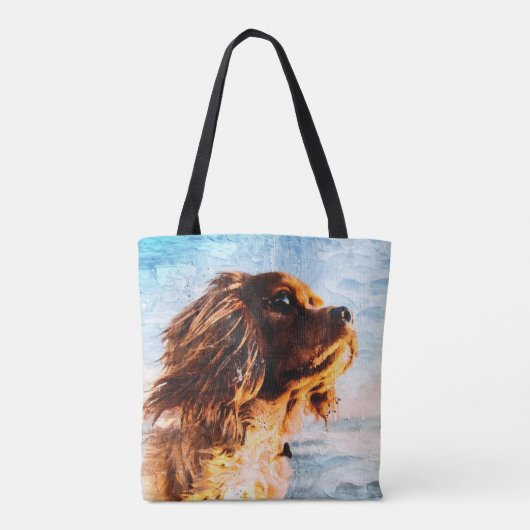 Tote Bag Impression de chien Abstrait (Dos)