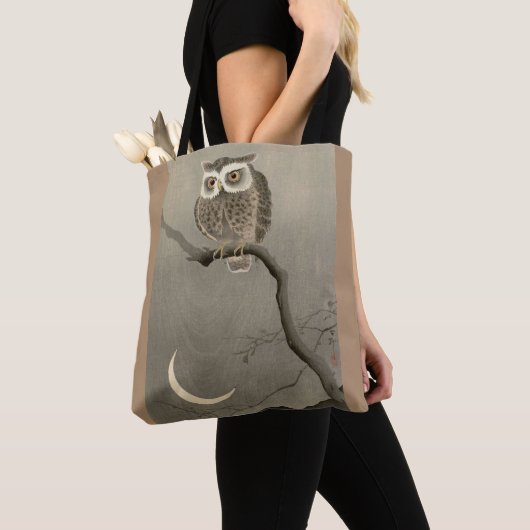 Tote Bag impression de chouette à longue oreille (De près)