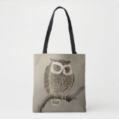Tote Bag impression de chouette à longue oreille (Devant)