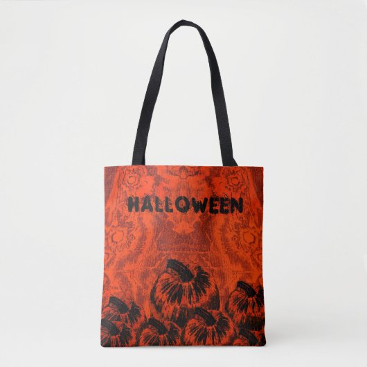 Tote Bag Impression de citrouille d'Halloween (Devant)