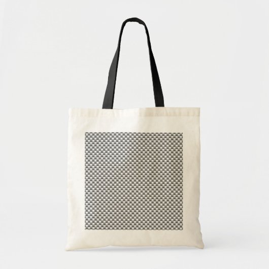 Tote Bag Impression de fibre de carbone blanche en argent (Devant)