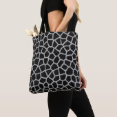 Tote Bag Impression de girafe noir et blanc (De près)