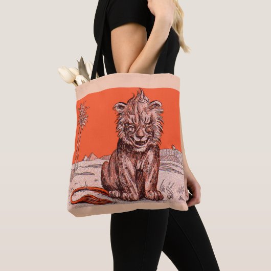Tote Bag impression de lion souriant (De près)