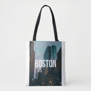 Tote Bag Impression de paysage urbain vintage de Boston - A