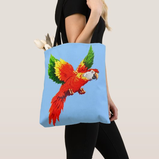 Tote Bag impression de perroquet volant (De près)