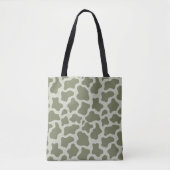 Tote Bag Impression de vache verte Sage (Devant)