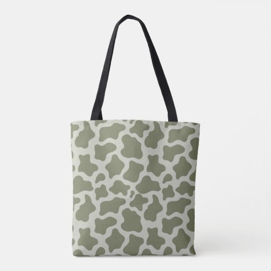 Tote Bag Impression de vache verte Sage (Dos)