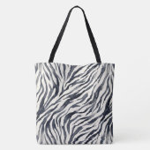 Tote Bag Impression de zèbre noir et blanc (Dos)