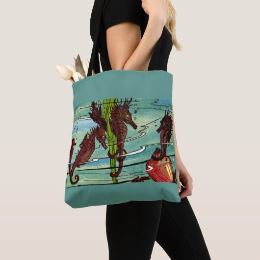 Tote Bag impression des hippocampes (De près)