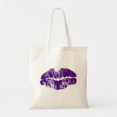 Tote Bag Impression Des Lèvres Violettes (Devant)