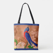 Tote Bag impression d'oiseau bleu de bonheur (Dos)