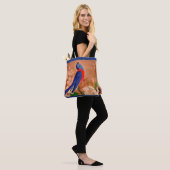 Tote Bag impression d'oiseau bleu de bonheur (Sur le modèle)