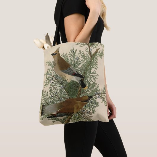 Tote Bag Impression d'oiseau de John James Audubon Jaseur b (De près)
