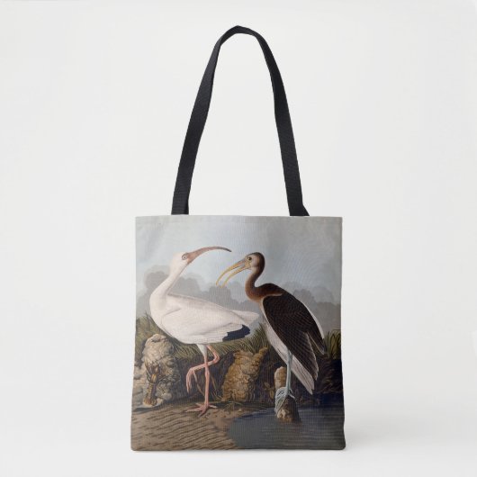 Tote Bag Impression d'oiseau Ibis blanc de John James Audub (Devant)