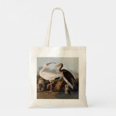 Tote Bag Impression d'oiseau Ibis blanc de John James Audub (Dos)