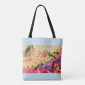 Tote Bag impression d'oiseaux et de baies (Dos)
