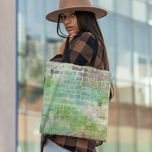Tote Bag Impression du mur de briques de couleur Grunge