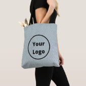 Tote Bag Impression en métal gris logo personnalisé (De près)