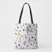 Tote Bag Impression florale colorée (Devant)