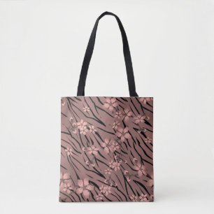 Tote Bag Impression florale de tigre